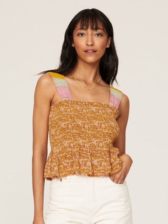 Scotch & Soda Tops - Scotch & Soda Smocked Striped Strap Summer Coastal Beach Tank Top Size Small NWT